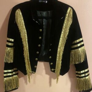 Black and Gold Fringe Jacket